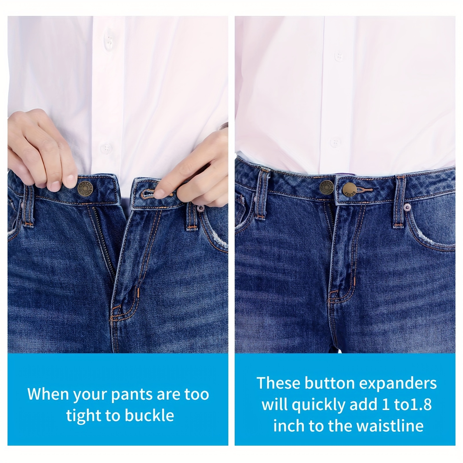 2 Packs Pants Button Extenders Detachable Waistband Extenders for Pants