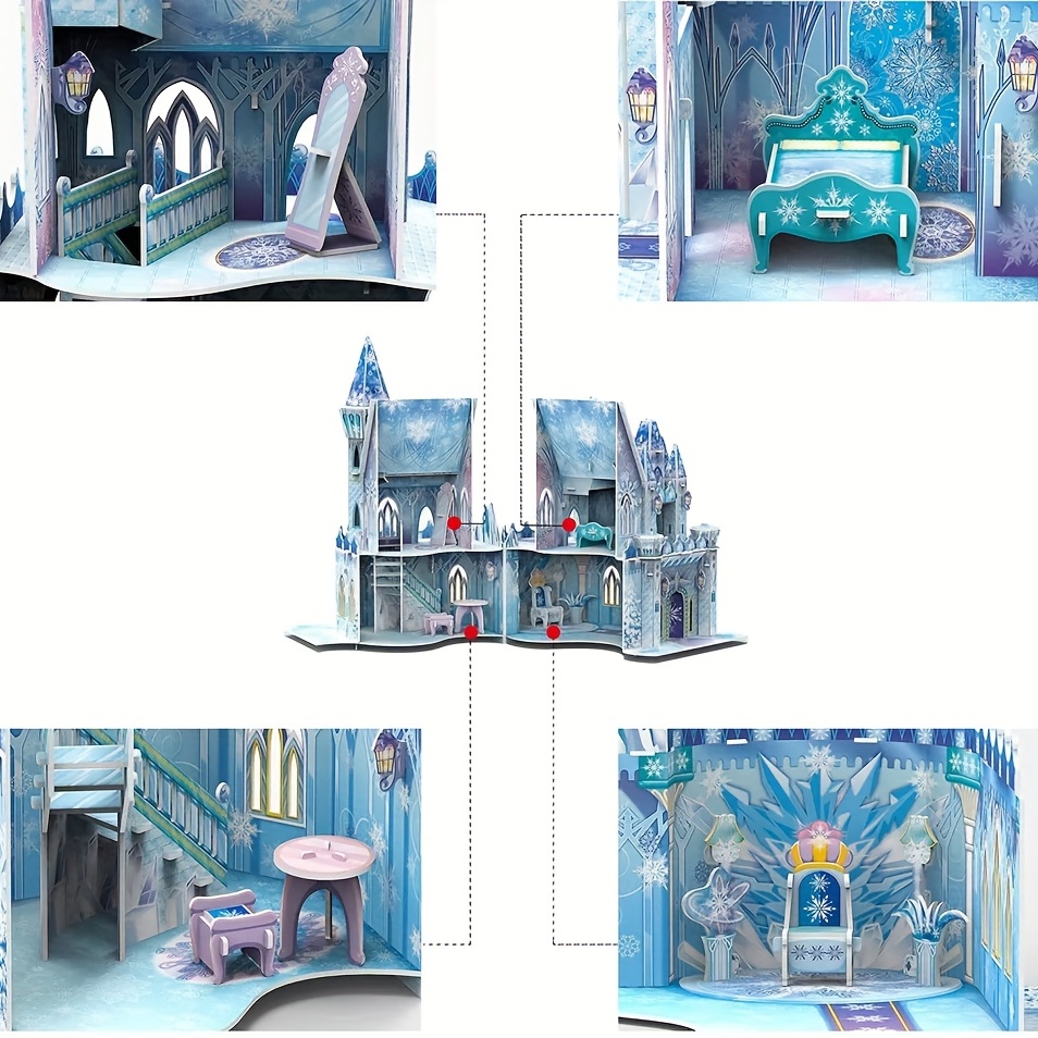 Puzzle 3D Casa delle bambole per bambini, Puzzle 3D Casa delle bambole per  ragazze - Giocattoli educativi di carta per giochi Natale Compleanno Regali  di Pasqua, facile da montare ，174 pezzi 
