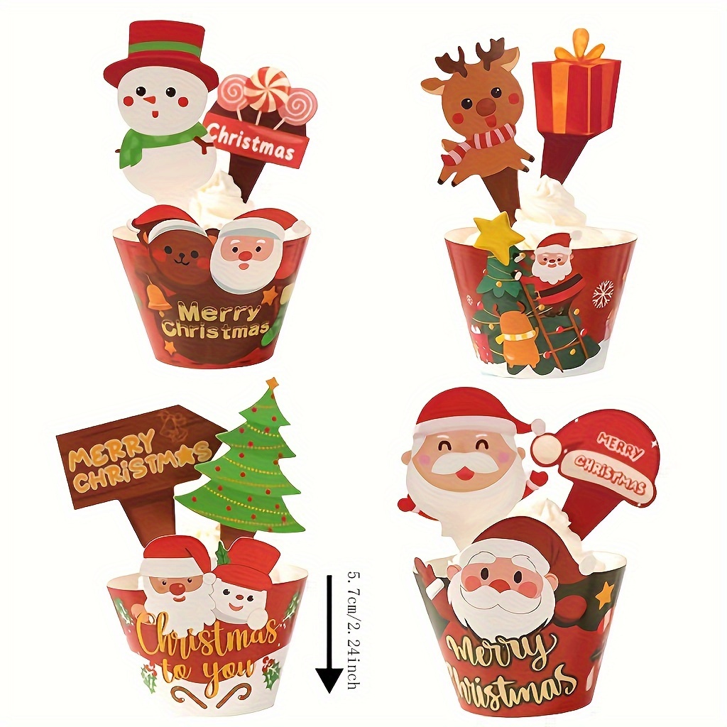 Decorazioni per torte natalizie decorazioni per torte di babbo natale in  PVC decorazioni per torte di natale pupazzo di neve per Cupcake Dec  decorazioni di buon natale per la casa felice anno