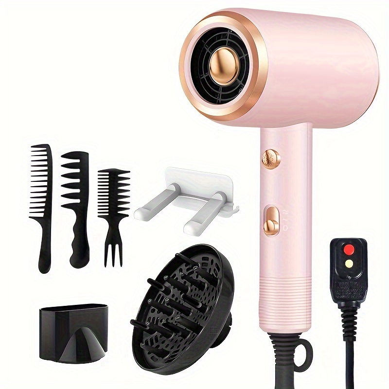 MooMoo Baby Hair Blow Dryer with Diffuser and Concentrator, 1875 Watt Ionic  Hair Dryer for Smooth and Fast Drying Hair Pink 