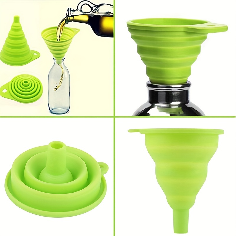 

1pc Silicone Collapsible Funnel Foldable Funnels For Water Bottle Liquid Transfer Kitchen Gadgets Accessories
