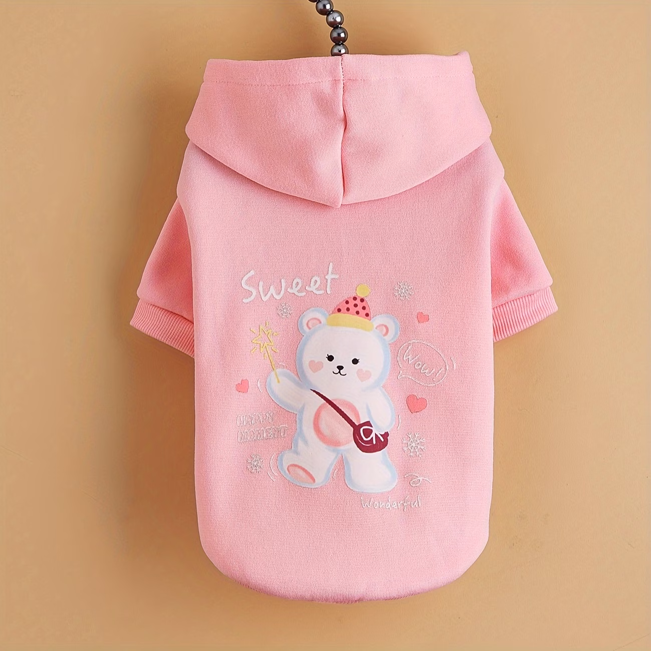 1pc pet teddy bear print hooded sweatshirt Product details 1