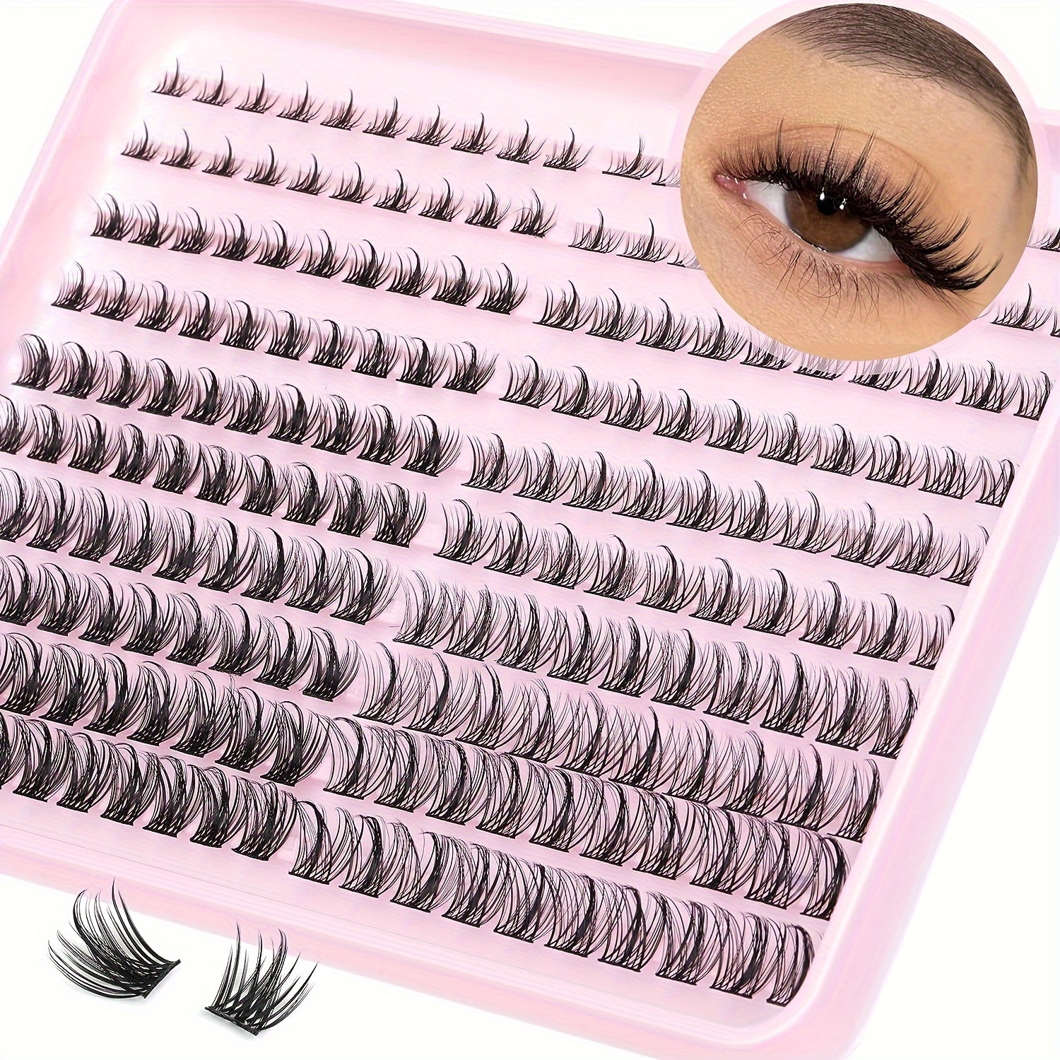 

Diy Natural 3d False Eyelashes Thick And Fluffy Cluster Lashes Russian Strip Lashes Extension