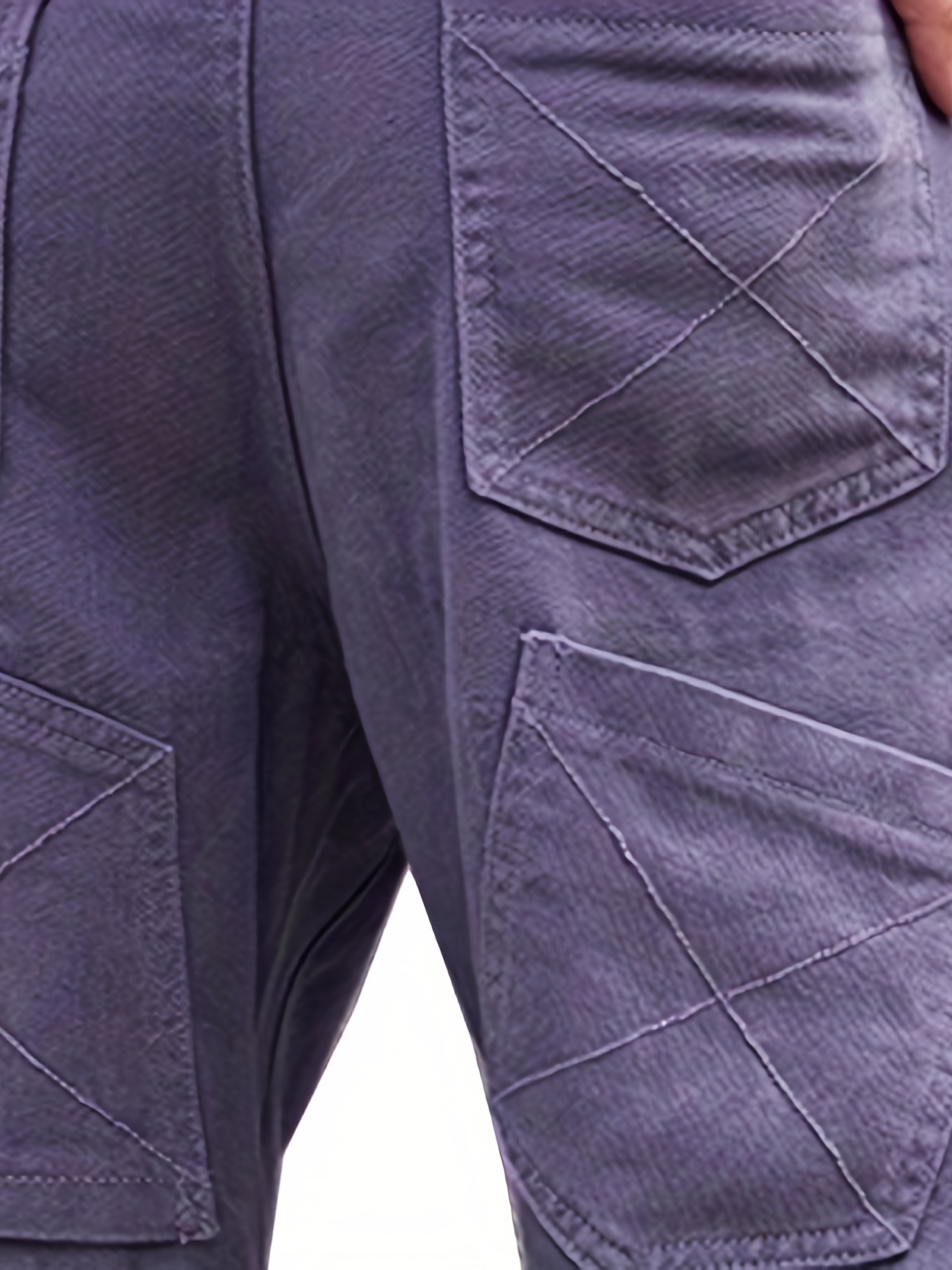 Loose Fit Cargo Pants - Dark purple - Men