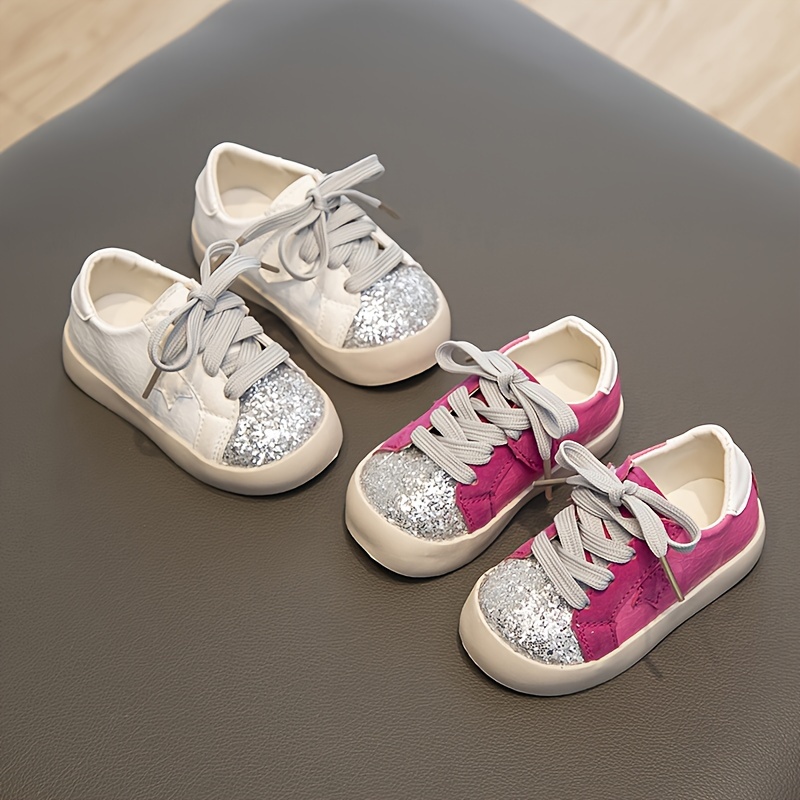DAPHNE Zapatos de princesa de lentejuelas informales elegantes para niñas  con lazo, Calzados antideslizantes para caminar, sandalias para actuación de