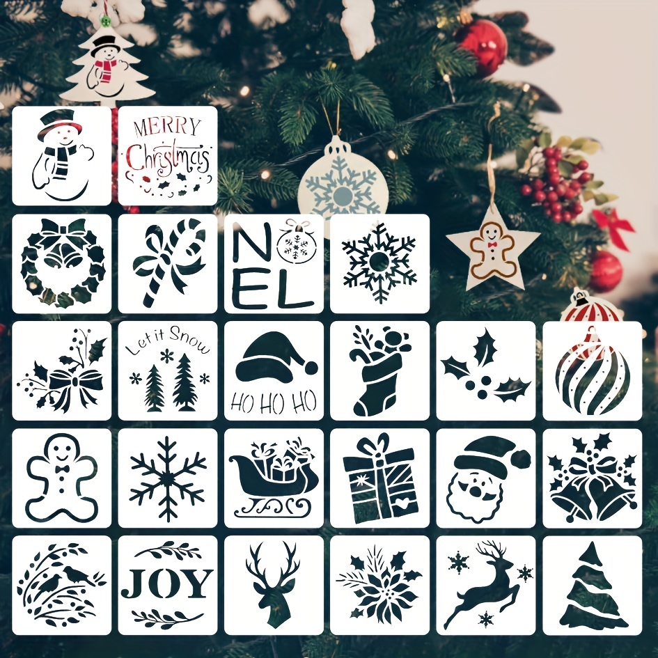 Small Christmas Stencils For Painting On Wood Diy - Temu