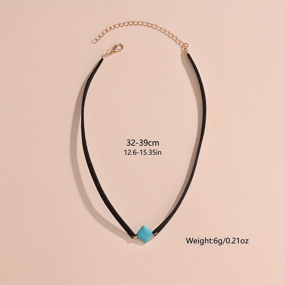 Geometric Ring & Flannel Necklace Choker Set