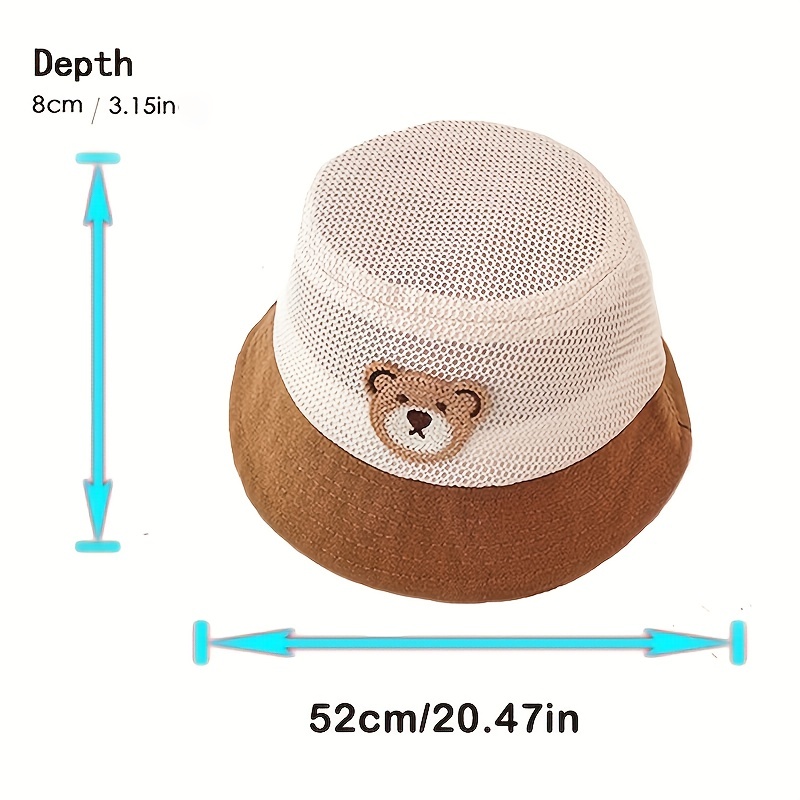 1pc Children's Fisherman Hat Boys Spring and Summer Children's Sun Hat, Bucket Hats Striped Cartoon Flat Top Hat Outdoor Sun Hat,Temu