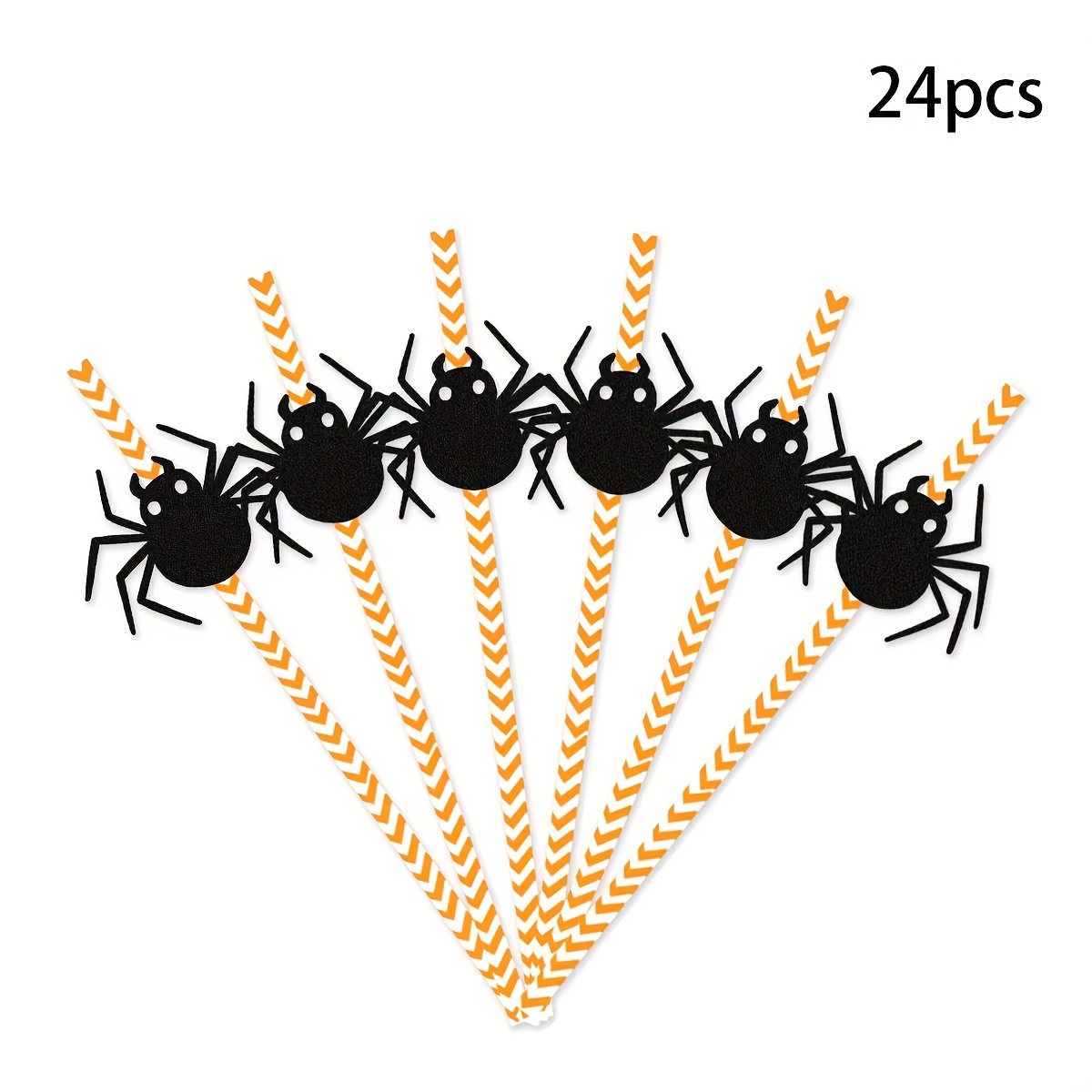 24pcs Halloween Decoration Straw Toppers