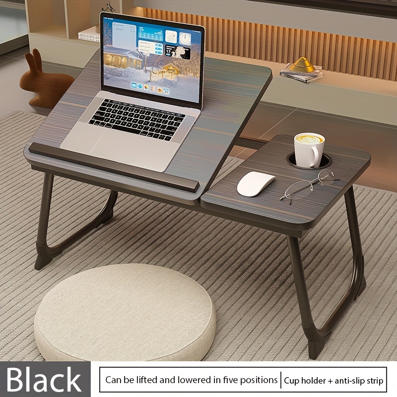 Mesa plegable para laptop, escritorio de cama, bandeja para desayuno,  minimesa de pícnic portátil y ultraligera, se pliega por la mitad y tiene