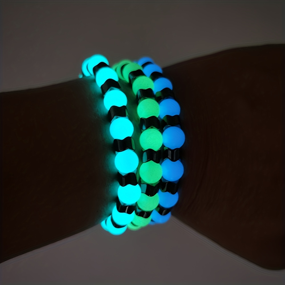 Wholesale fluorescent neon luminous glow in dark silicone rubber stretch  jelly party gift assorted rainbow color hair tie or hand bracelet From  m.