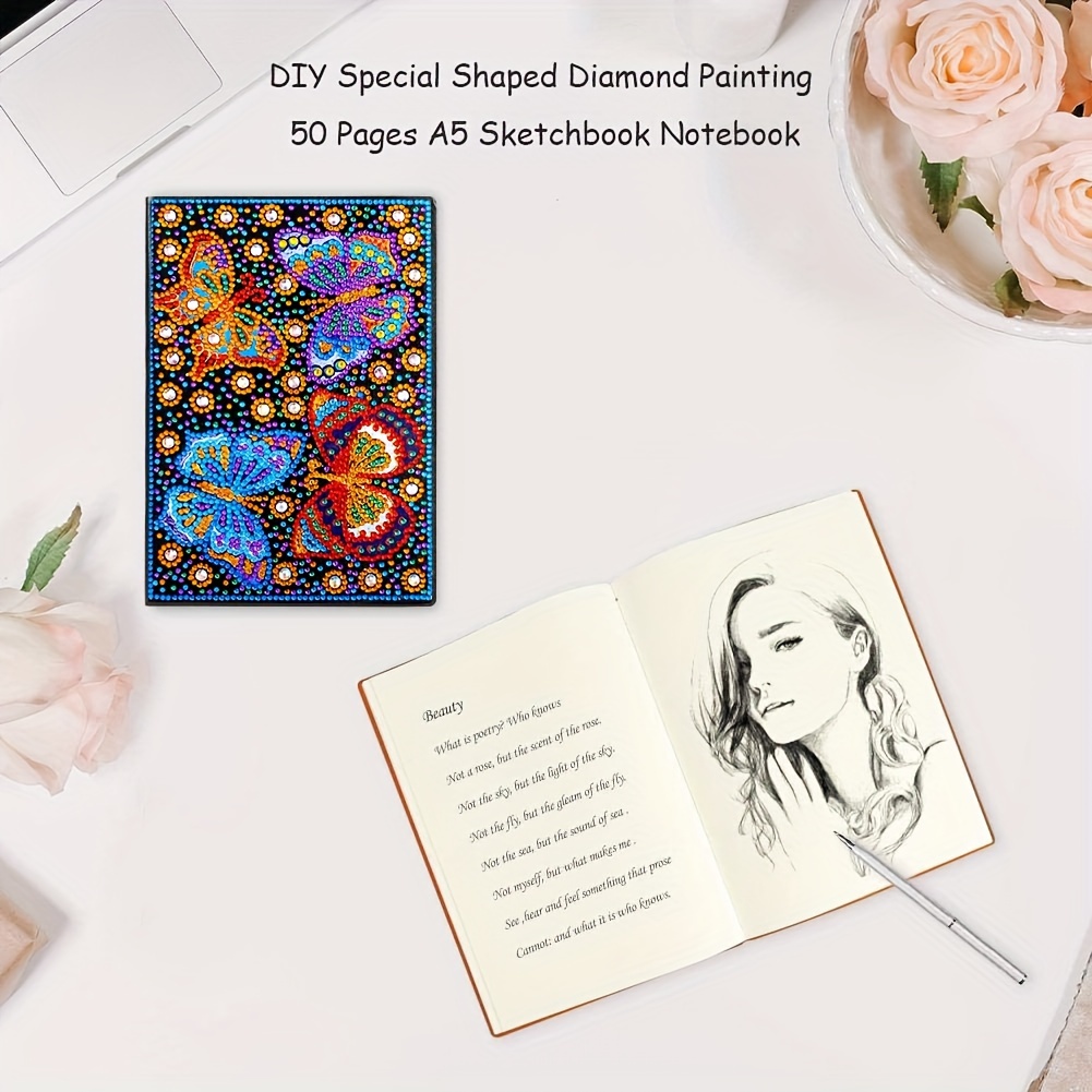 A5 Diamond Notebook 50 Pages Diary Book DIY 5D Diamond Painting