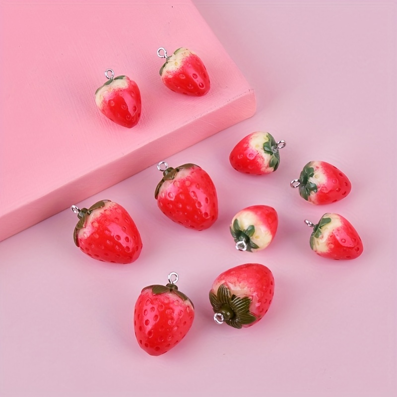 Shiny Fruit Charms And Strawberry Imitation Fruit - Temu