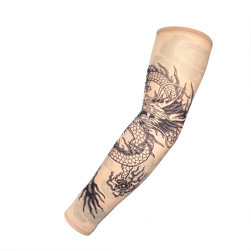 Tattoo Sleeves Fake Temporary Tattoos Arm Sunproof Art Sleeves UV  Half-Finger