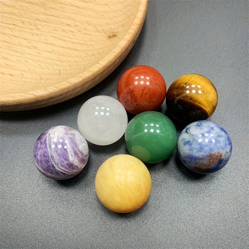 7PC Set 20MM Crystal Sphere Colorful Healing Stones