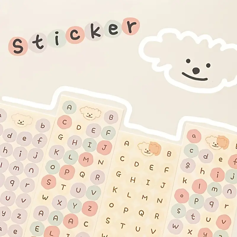 4sheets 'Alphabet Letter' Theme Stickers For Craft Scrapbooking Journaling  Writing Note Taking Aesthetics Office/School Supplies