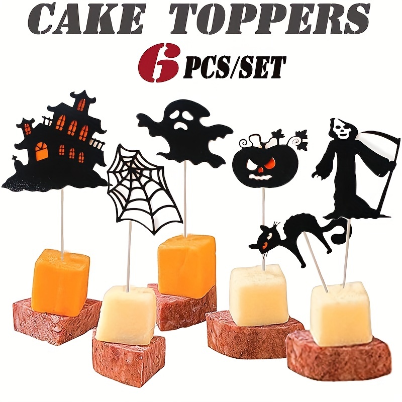 6 ピース/セット ハロウィン鎌ゴーストケーキデコレーションお化け屋敷