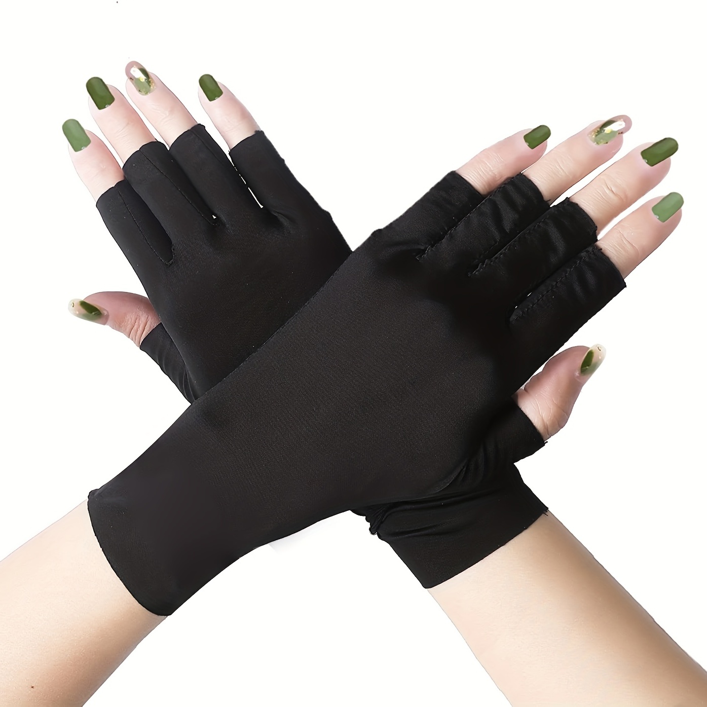 Uv Protection Gloves Anti Uv Fingerless Hand Skin Protection - Temu