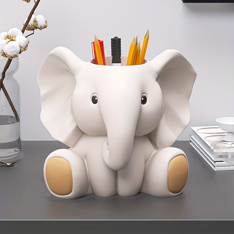 Creative Elephant Pen Holder Ornament Home Accessories - Temu