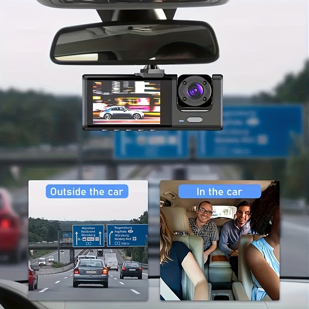 2-Channel Windshield Mount DVR with Interior Rear Facing Camera