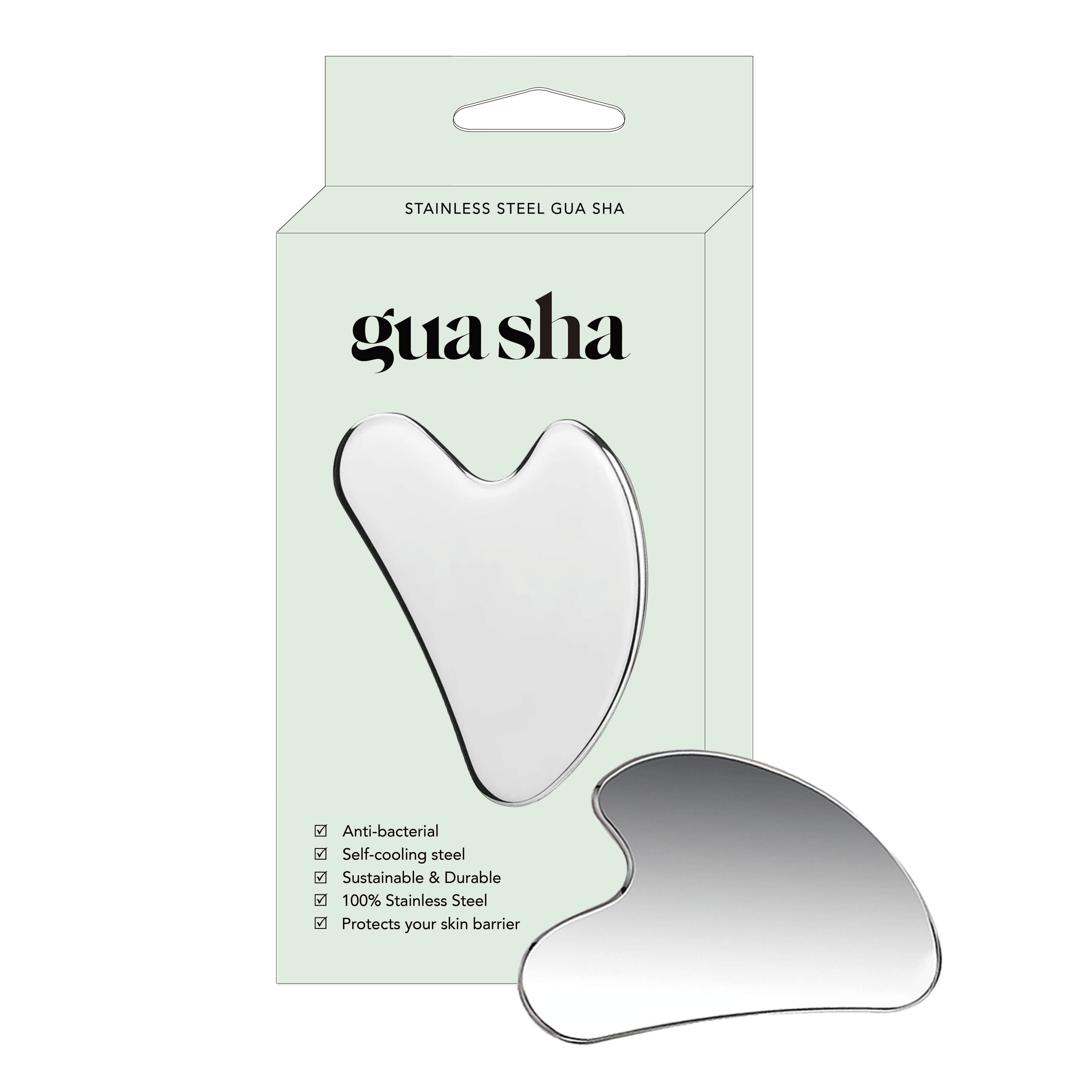 

Stainless Steel Gua Sha Facial Tool, Metal Gua Sha Massage Tool For Face And Body, Lymphatic Drainage, Facial Tension, Durable Stainless Steel Gua Sha Tool With Box - Mother's Day Gift