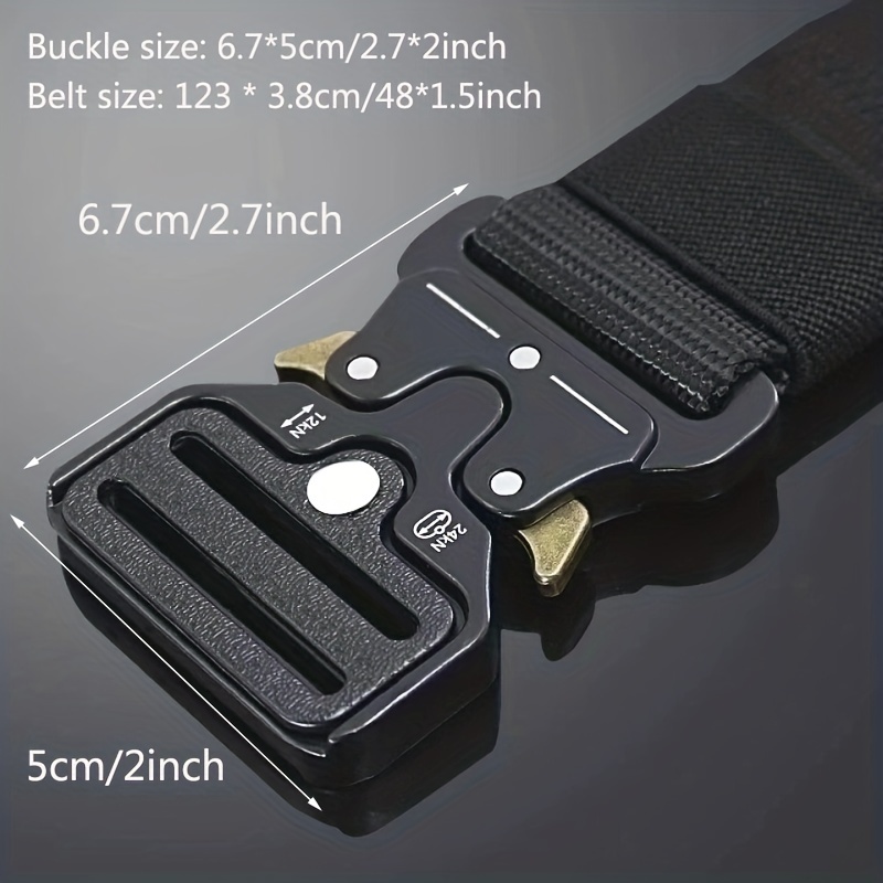 Cinturón táctico de nailon para hombre, cinturón de lona para militares  casuales con hebilla de metal de liberación rápida