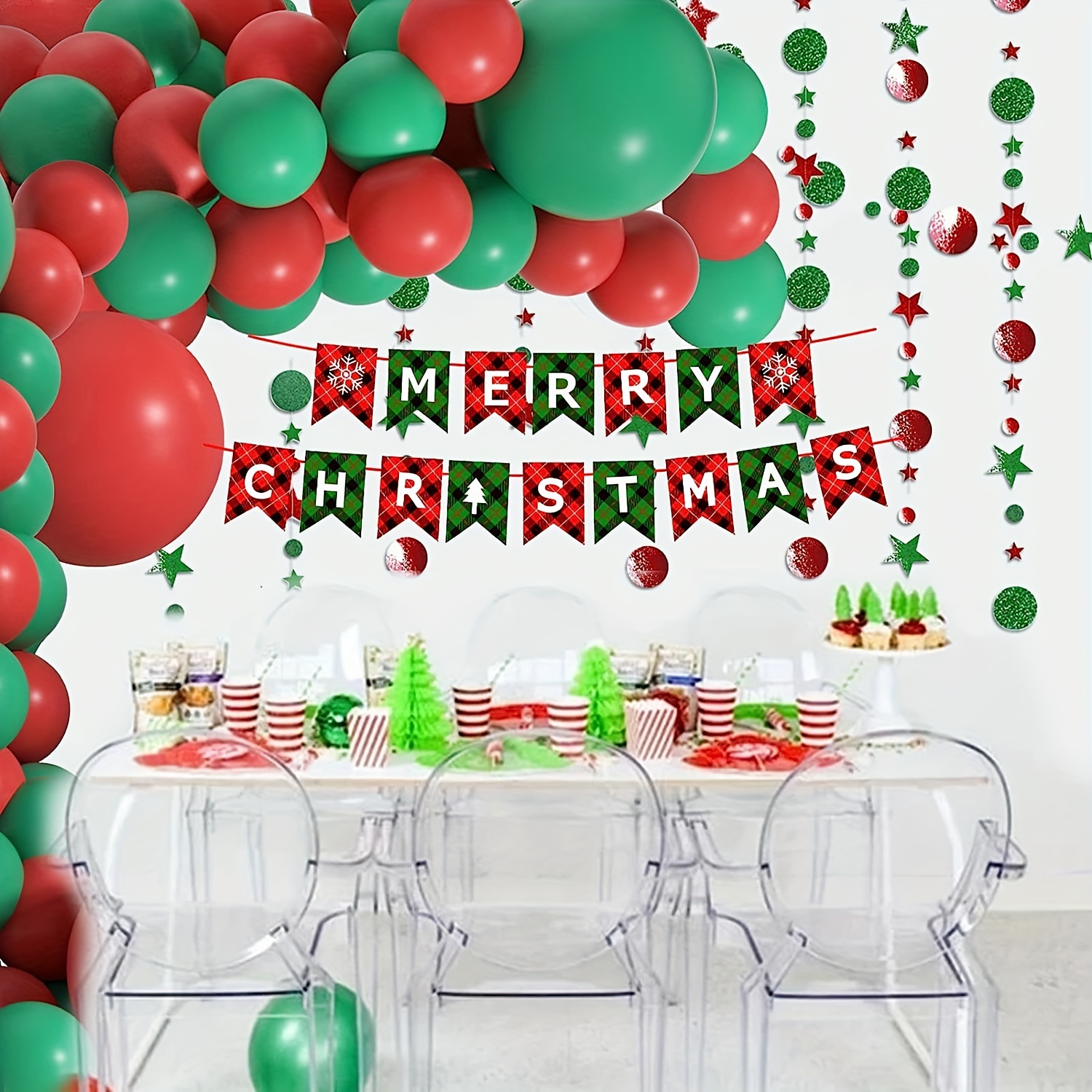 Green Red Golden White Party Streamers For - Temu