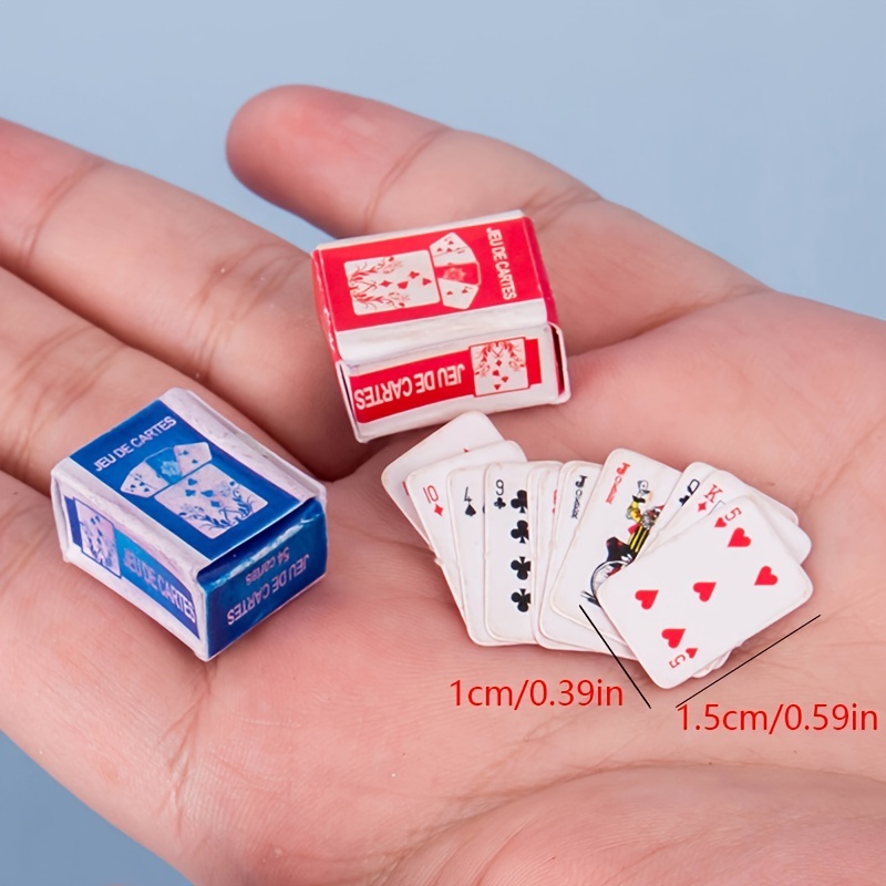 Mini Poker Playing Cards Keychain Random Fun Model Boll Cute - Temu