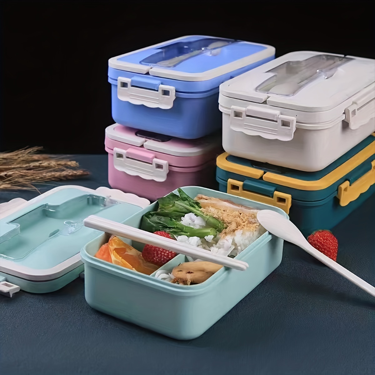 Bento Box With Tableware Insulated Food Container With Fork - Temu