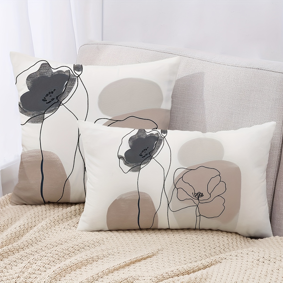 

1pc Floral Pillowcase, Double Sided Printing, Decorative Abstract Modern Pillowcase Home Decoration For Sofa Sofa Bedroom Living Room Car, Without Pillow Insert