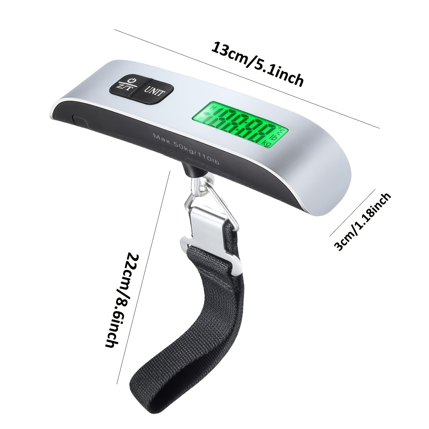 Digital Luggage Scale Gift for Traveler Suitcase Handheld Weight Scale  110lbs