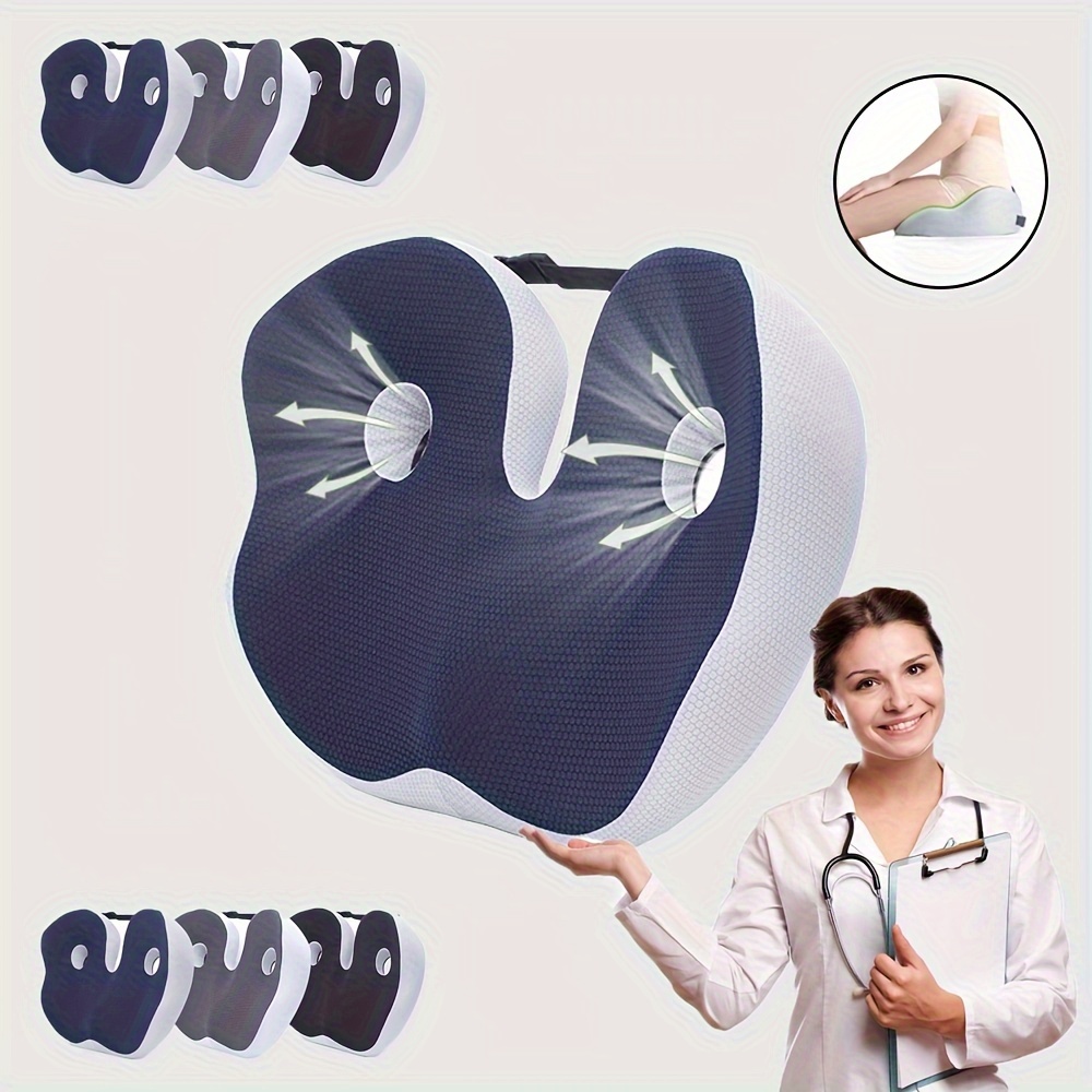 Deodar Memory Foam Sit Bone Relief Seat Cushion for Butt Lower Back  Hamstrings Hips Ischial Tuberosity Reduce Fatigue for Chair