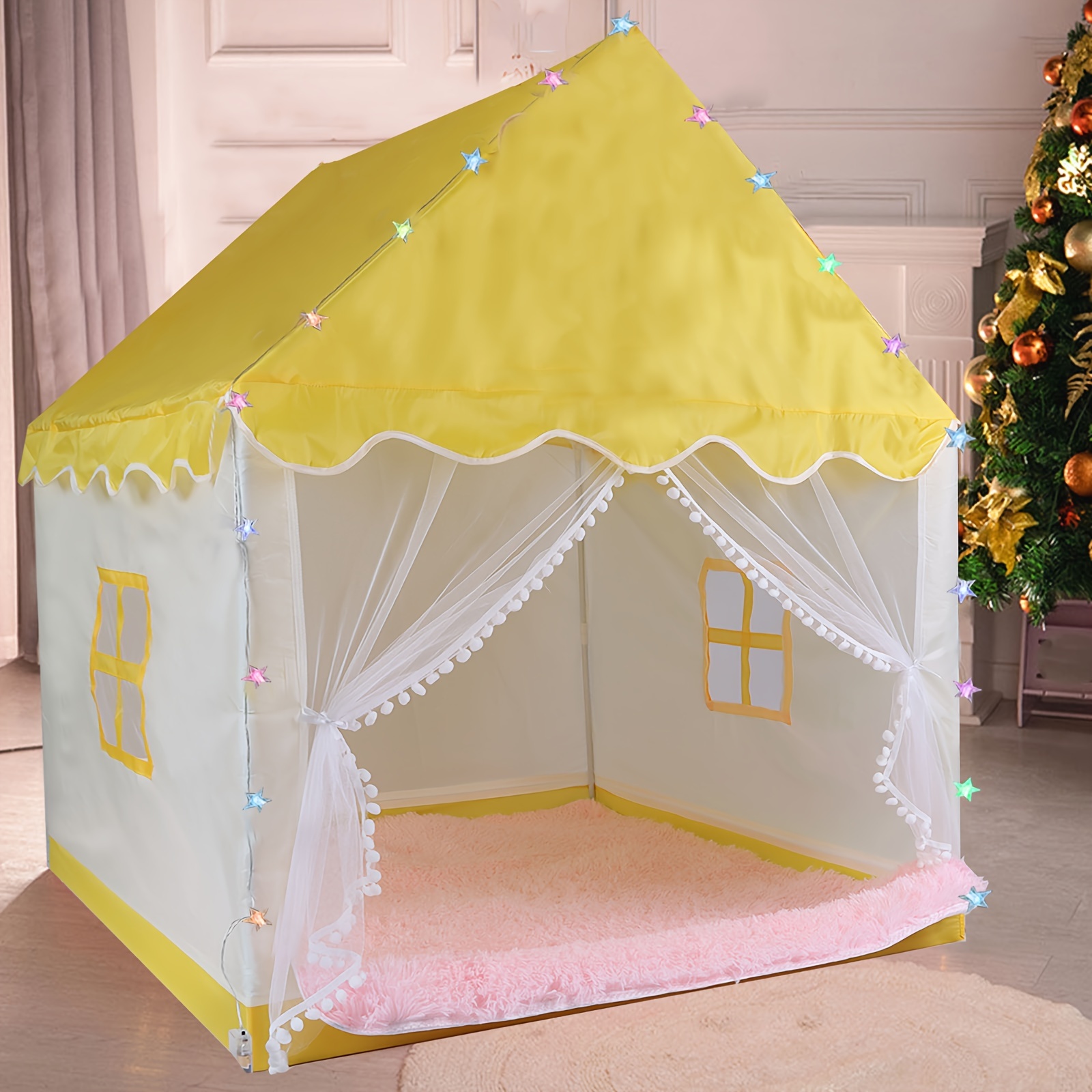 Tente Pour Filles Garçons, Château De Princesse, Grande Maison De Jeu Cadeau  Jouets Tente Avec Lumières Intérieur Extérieur - Temu France