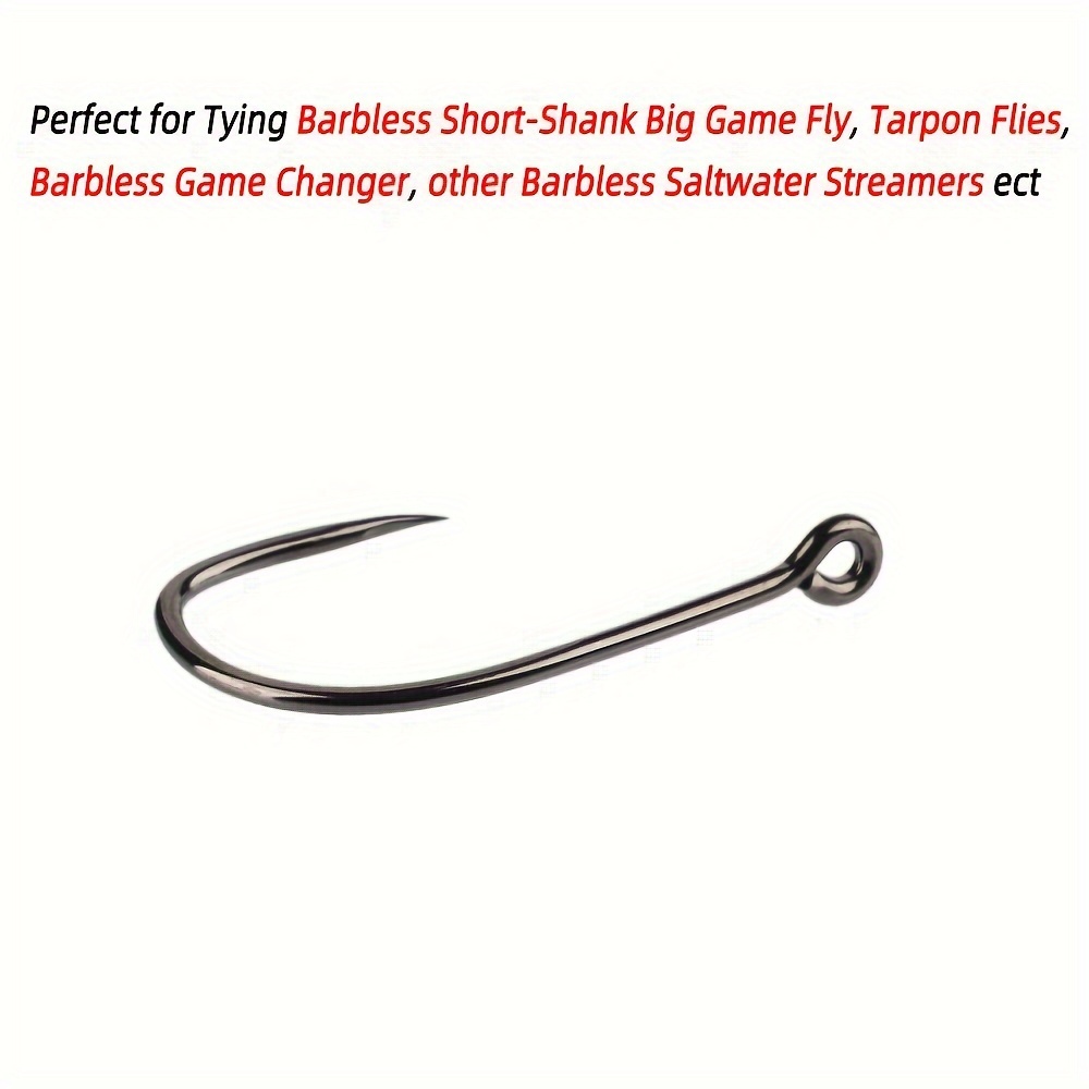 High Carbon Steel Barbless Hooks Big Game Streamer Fly Hooks