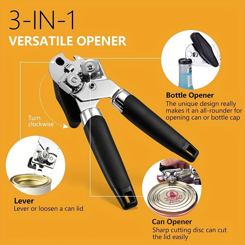 Stainless Steel Jar Opener, Versatile Can And Bottle Opener, Efficient  Bottle Opener With Non-slip Handle, Practical Kitchen Accessory, Can Openers  For Seniors, Manual Can Opener, Can Opener, Bottle Openers - Temu