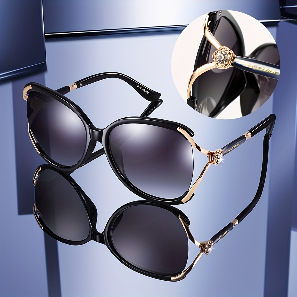 Large Polarized Sunglasses Women Mirrored Fashion - Temu