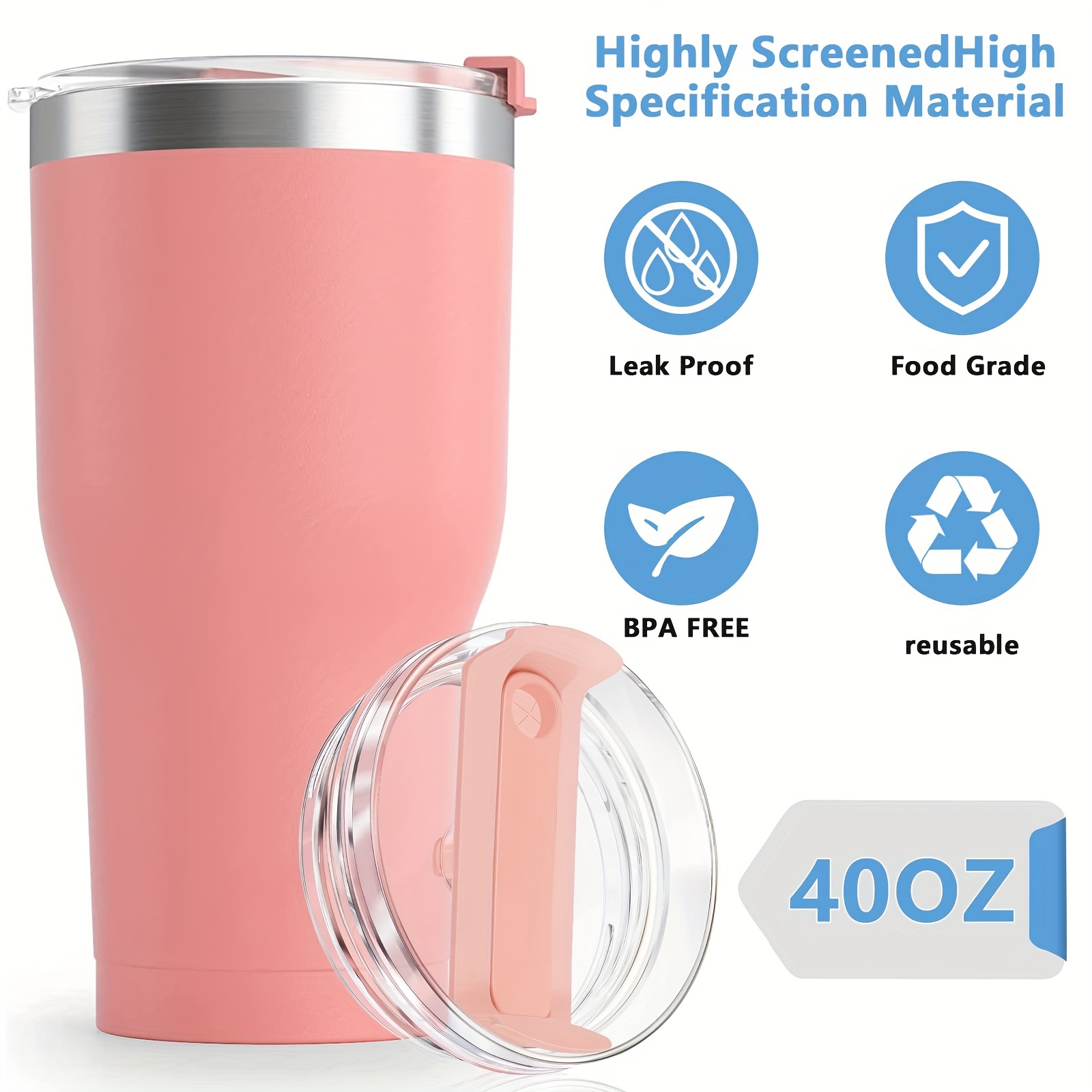 Leak-proof Lid For Tumbler Cup, Spill Proof Tumbler Covers, Splash-proof  Replacement Cover For Water Cup - Temu