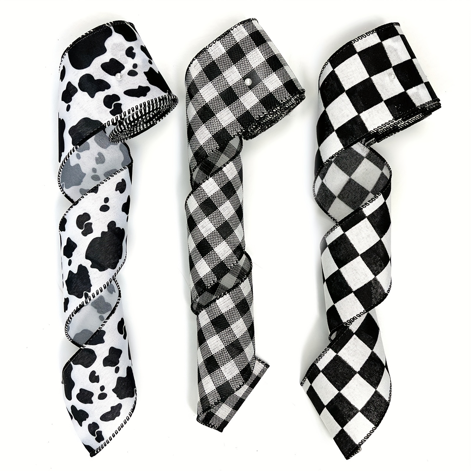 5 Yards Buffalo Plaid Ribbon Christmas Black And White - Temu United Arab  Emirates