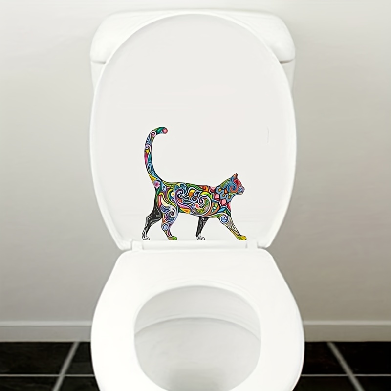 1pc Cat Pattern Glow In The Dark Toilet Lid Decal