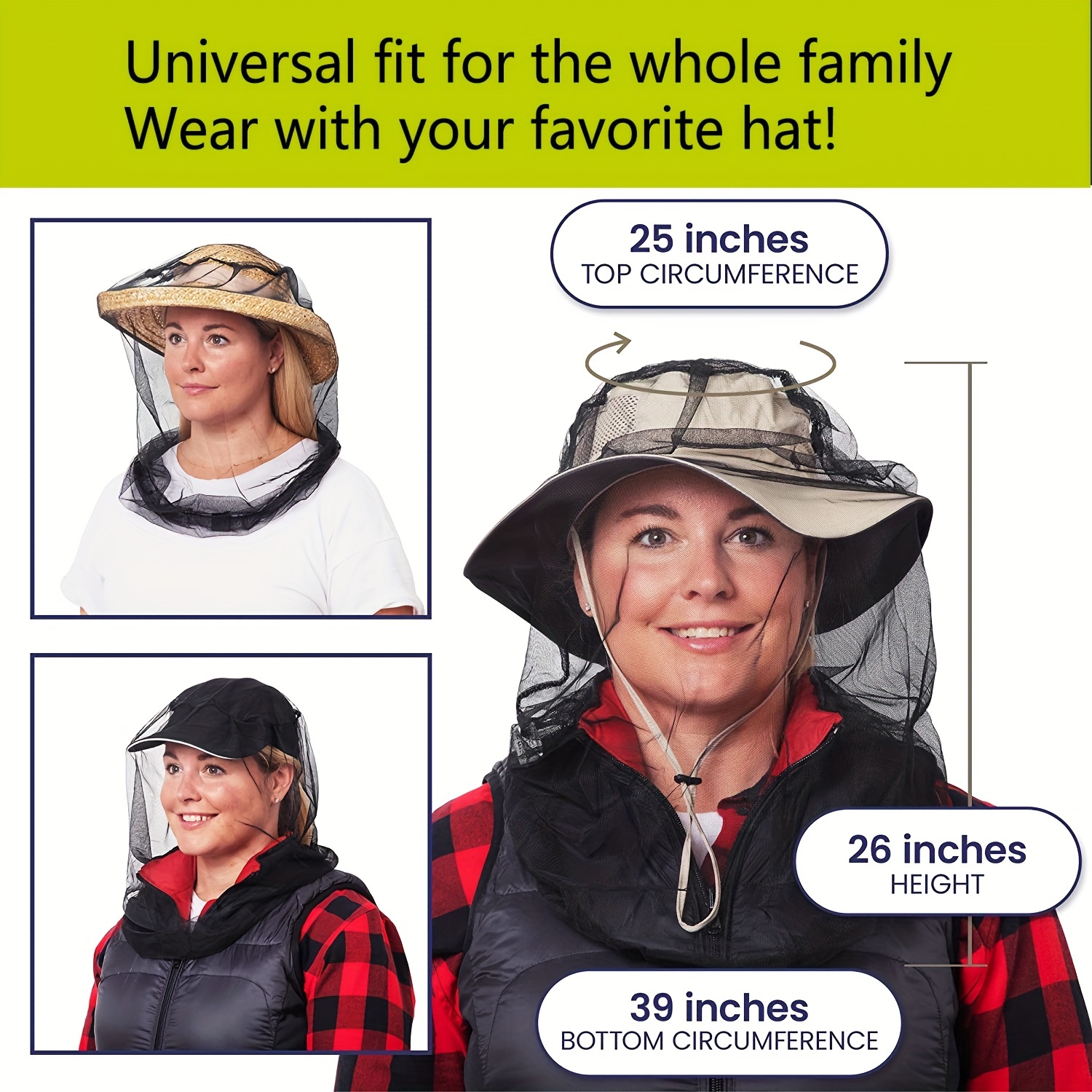 Protective Anti Mosquito Headgear for Outdoor Activities Breathable Mesh