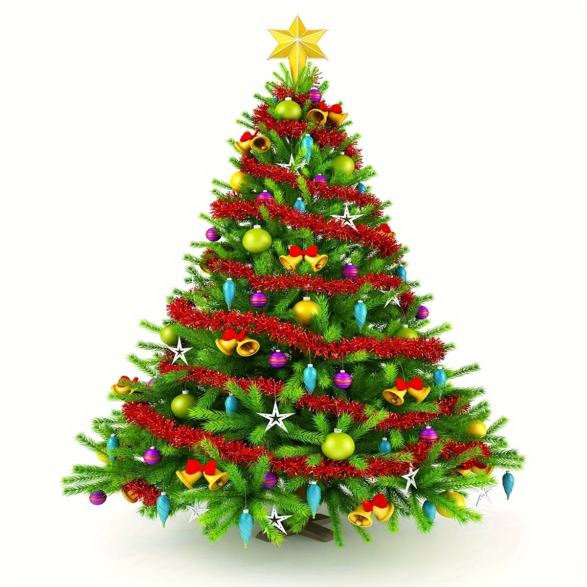 15 Feet Christmas Tree Garlands Glitter Multicolor Balls Garland