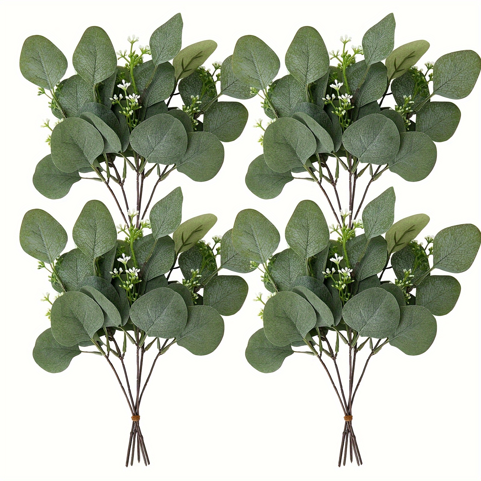 

10/20pcs Artificial Eucalyptus Leaves Branch, Fake Green Plant Branches Used For Spring Summer Home Table Decor, Bride's Wedding Bouquets, Table Centerpieces, Diy Decorative Flowers