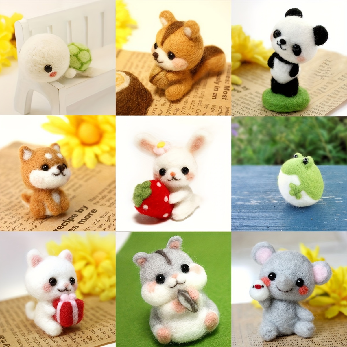 Wool Felt Mold Template Kits For Plush Toy Ears Eyes Nose - Temu