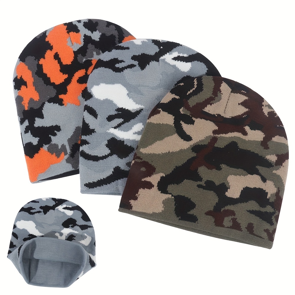 1pc Unisex Knit Soft Warm Cuffed Beanie Hat Winter Camo Hats For Men Women  Ideal Choice For Gifts - Jewelry & Accessories - Temu Canada