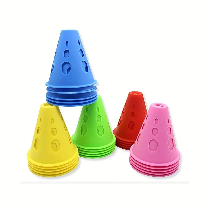 10pcs windproof roller skating pile multicolor roadblock training cones foot mark childrens skates obstacle corner mark 0