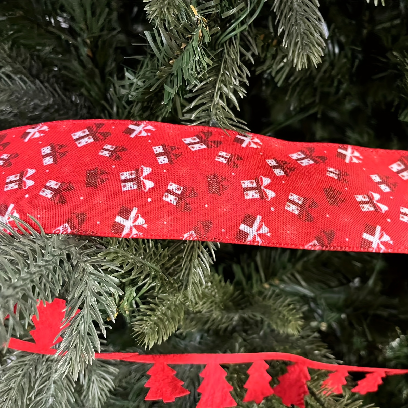 Ribbons Red Christmas Decoration, Red Christmas Tree Ribbon
