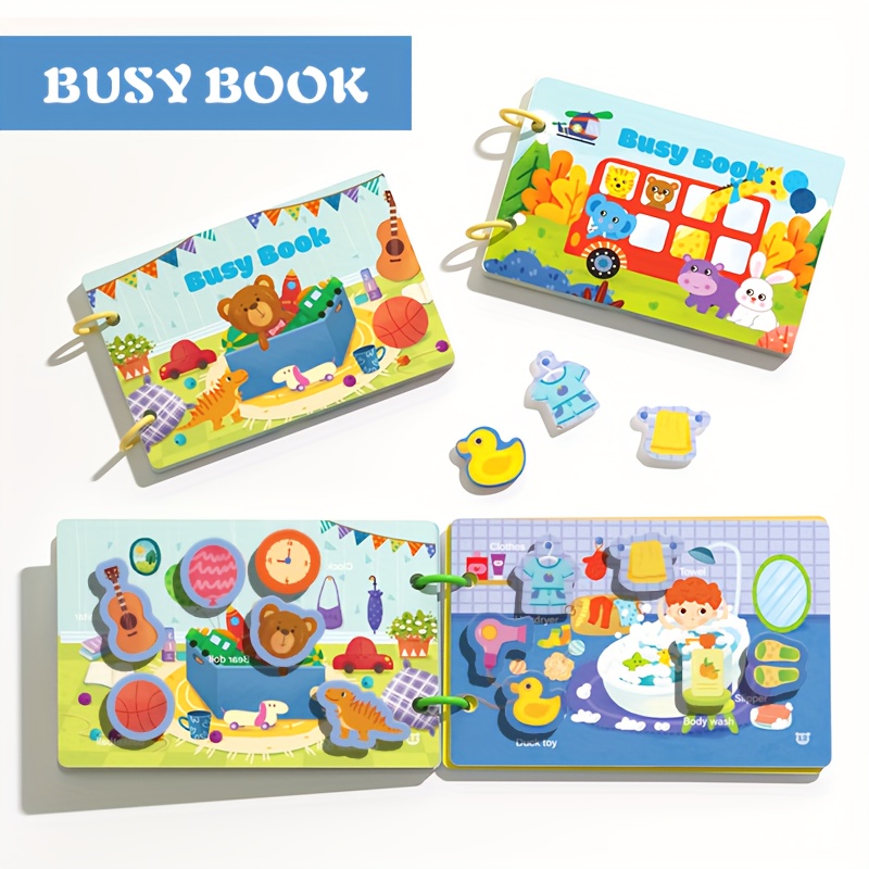 Montessori - Libro ocupado para niños pequeños, actividades de aprendizaje  preescolar, libro silencioso, 32 temas, juguetes educativos para niños de