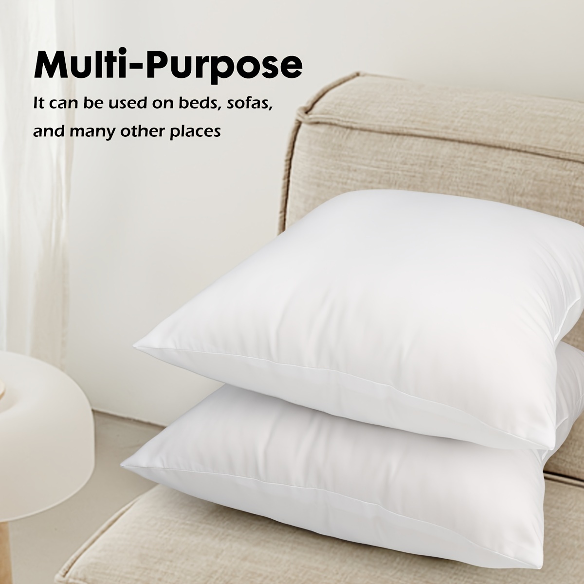 Throw Pillow Core, Fluffy Decorative Square Pillow Insert, Soft And  Comfortable White Pillow, Suitable For Bed And Sofa Couch Car Home Decor, -  Temu