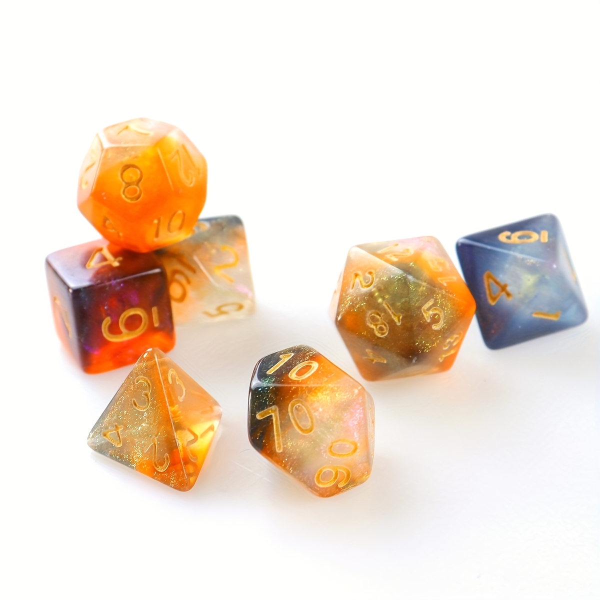 White Orange Brown Chameleon Set Dice Sets Game Accessories - Temu