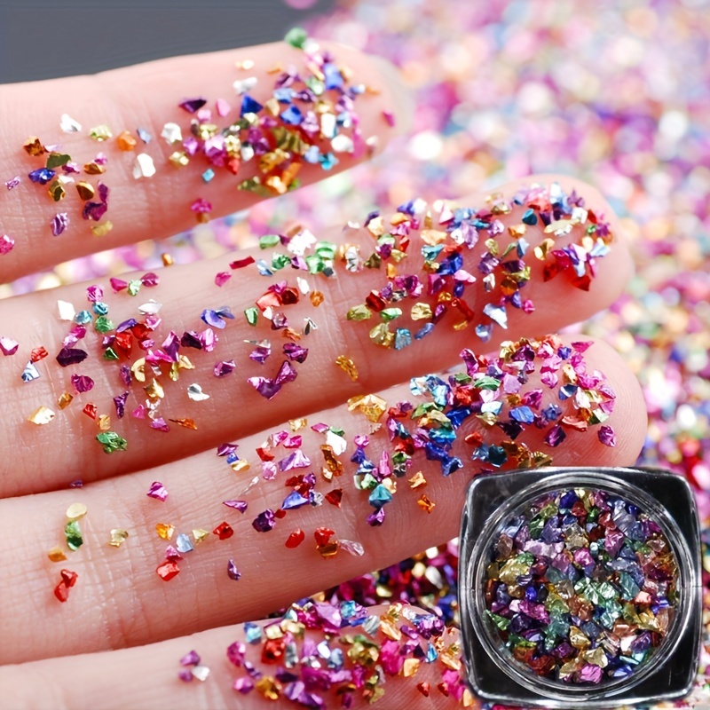 Shiny Crushed Glass Glitter For Resin Nails And Crafts - Temu